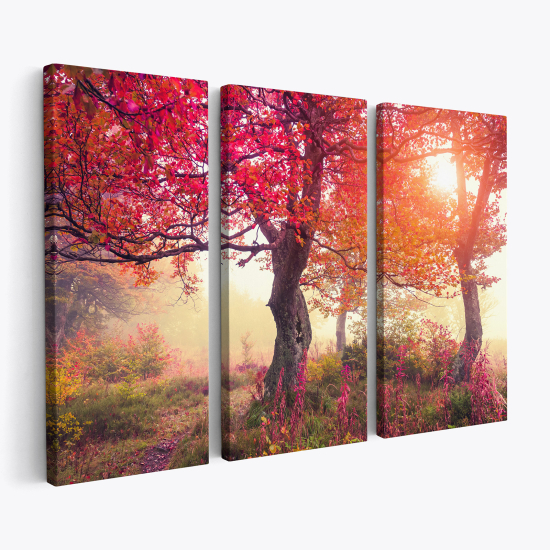 Stampa Trittico su tela - Autunno