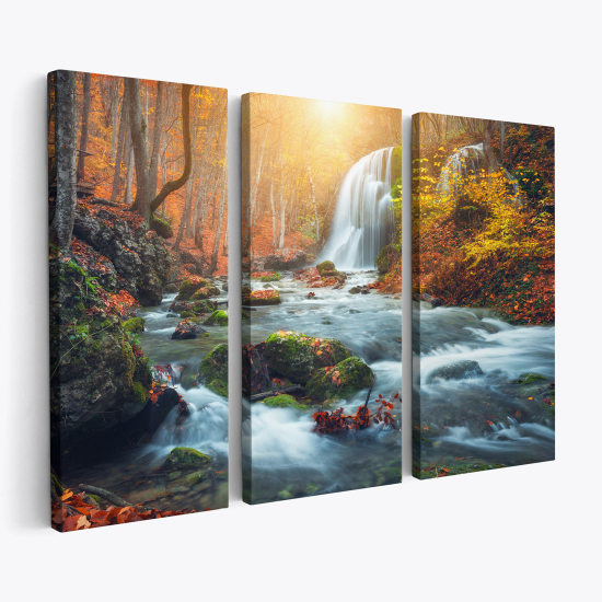 Stampa Trittico su tela - Cascata