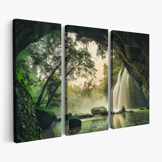 Stampa Trittico su tela - Cascata