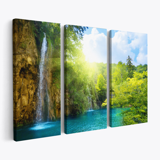 Stampa Trittico su tela - Cascate