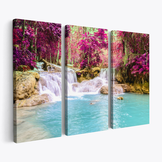 Stampa Trittico su tela - Cascate