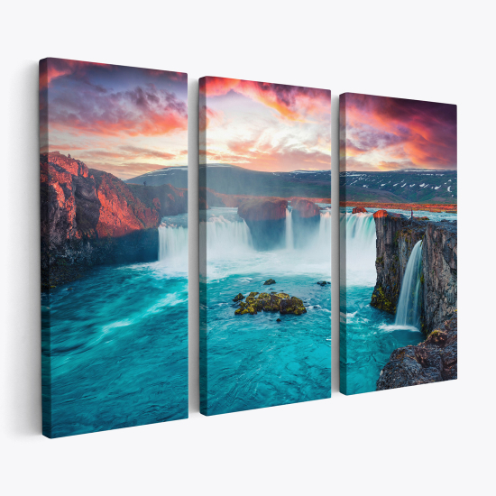 Stampa Trittico su tela - Cascate