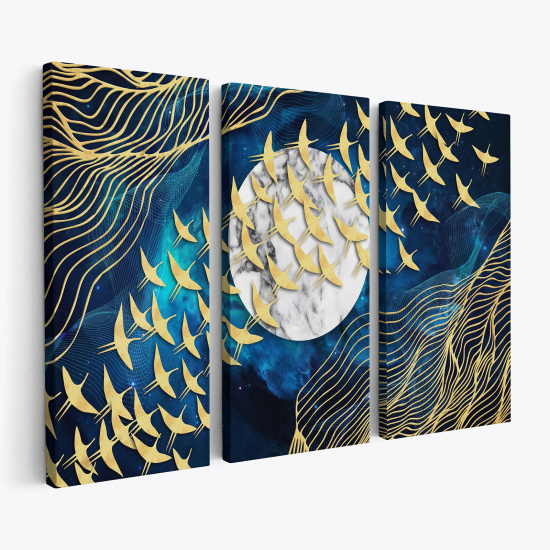 Stampa Trittico su tela - Design della Luna