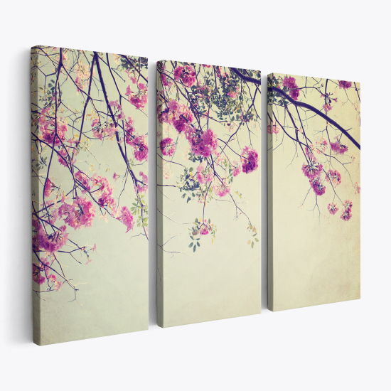 Stampa Trittico su tela - Fiori