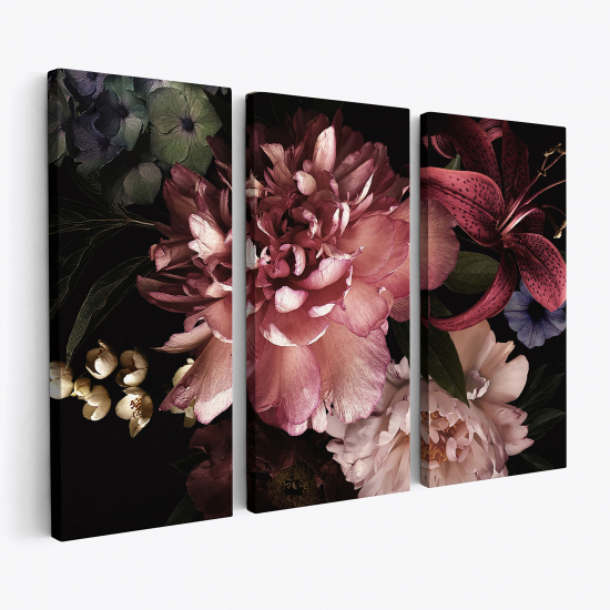 Stampa Trittico su tela - Fiori
