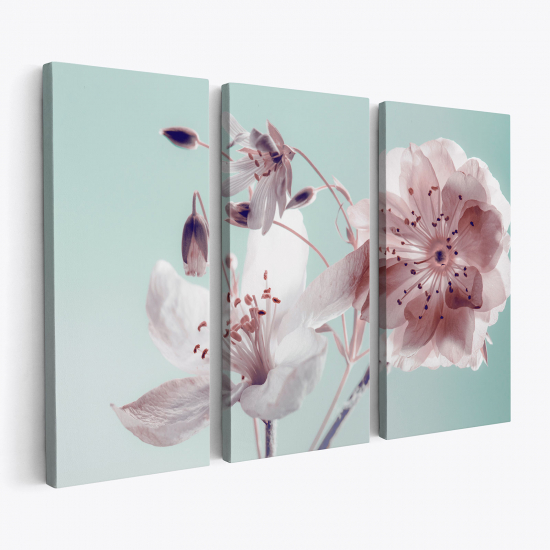 Stampa Trittico su tela - Fiori