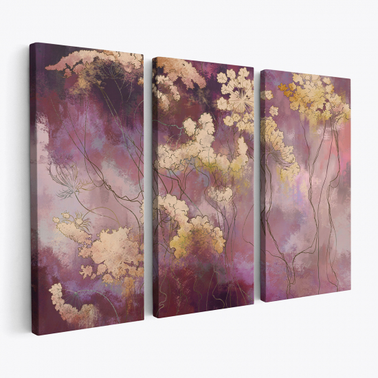 Stampa Trittico su tela - Fiori