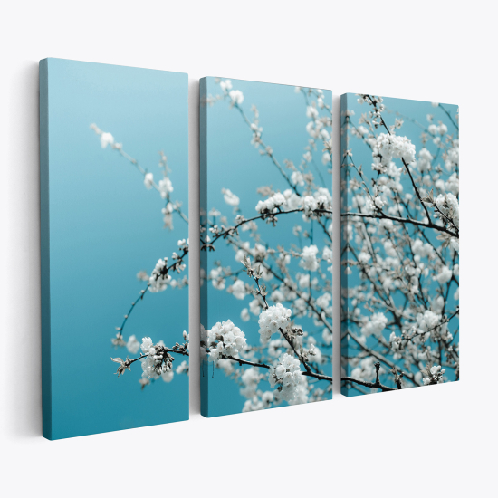 Stampa Trittico su tela - Fiori di ciliegio