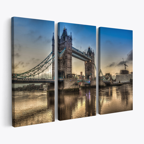 Stampa Trittico su tela - Londra Tower Bridge