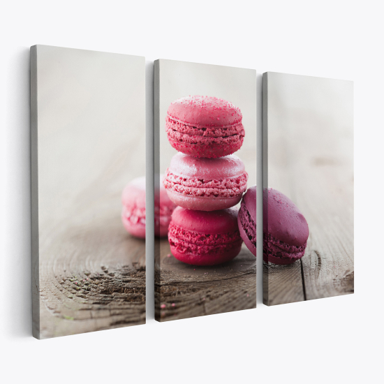 Stampa Trittico su tela - Macarons