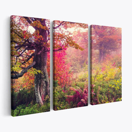 Stampa Trittico su tela - Natura autunnale