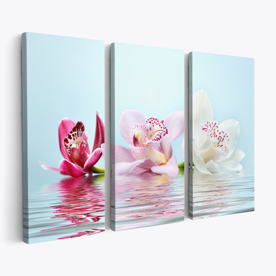 Stampa Trittico su tela - Orchidee