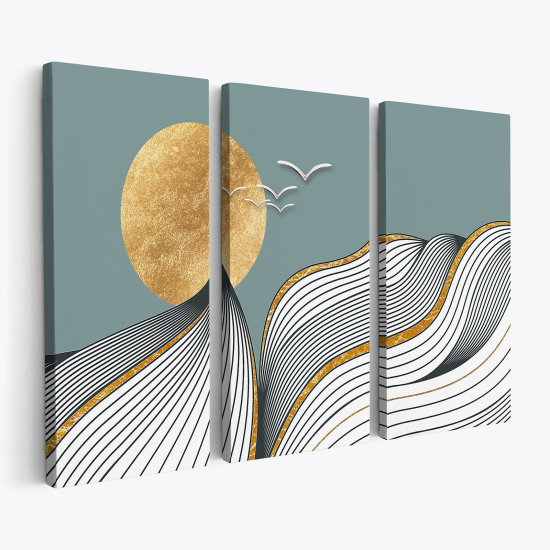 Stampa Trittico su tela - Paesaggio Astratto