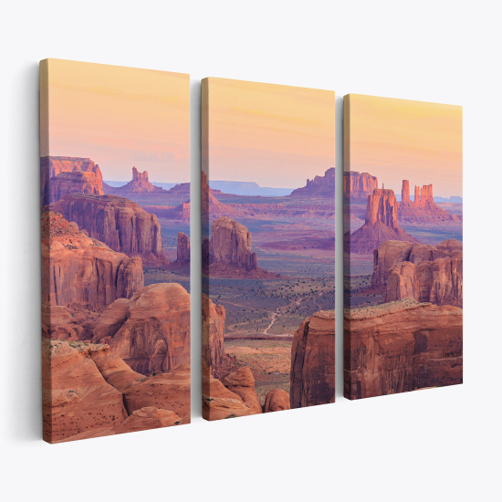 Stampa Trittico su tela - Paesaggio della Monument Valley