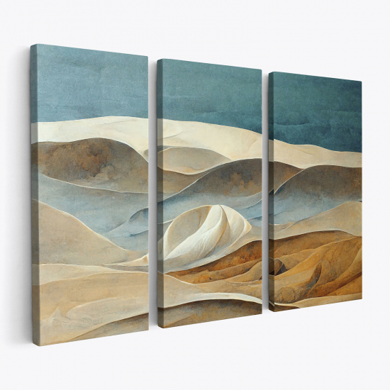 Stampa Trittico su tela - Paesaggio desertico