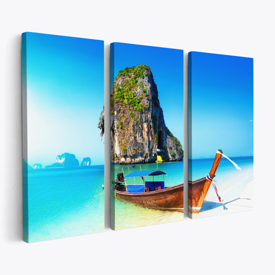 Stampa Trittico su tela - Paradisiaca Phuket Tailandia