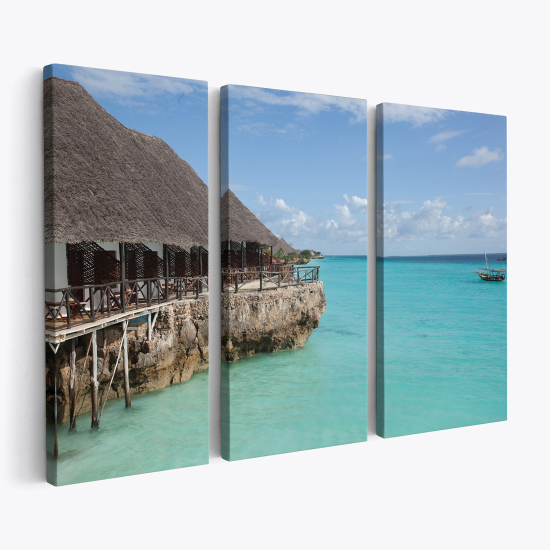 Stampa Trittico su tela - Paradisiaco