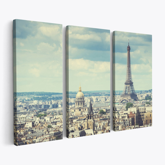 Stampa Trittico su tela - Parigi Torre Eiffel