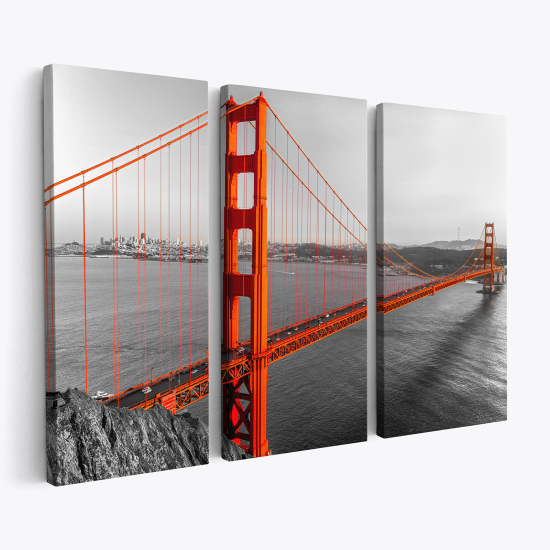 Stampa Trittico su tela - Ponte Golden Gate