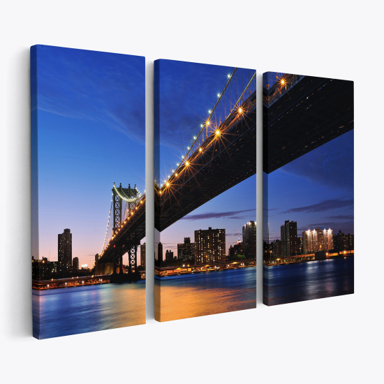 Stampa Trittico su tela - Ponte New York