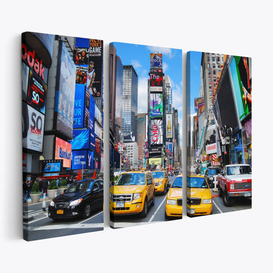 Stampa Trittico su tela - Taxi di New York