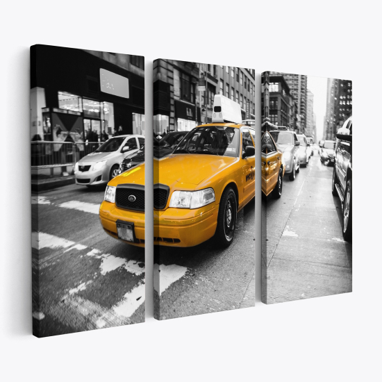Stampa Trittico su tela - Taxi di New York