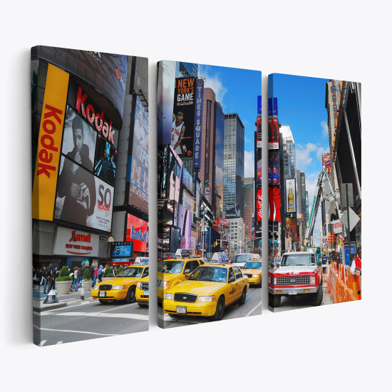 Stampa Trittico su tela - Taxi di New York