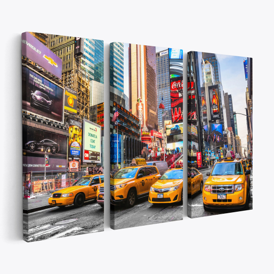 Stampa Trittico su tela - Taxi di New York