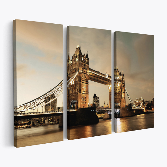 Stampa Trittico su tela - Tower Bridge Londra