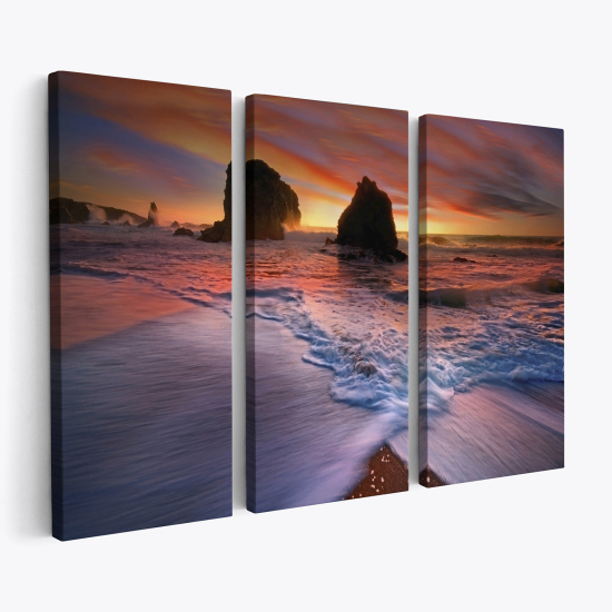 Stampa Trittico su tela - Vista mare