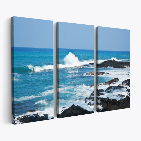 Stampa Trittico su tela - Vista Mare