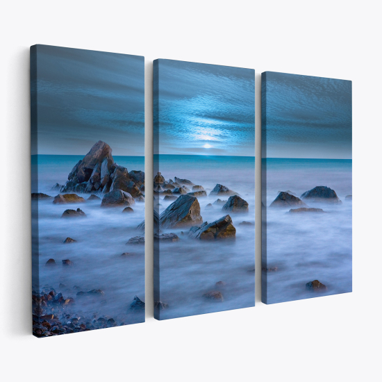 Stampa Trittico su tela - Vista Mare