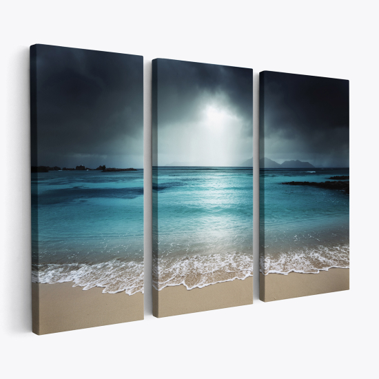 Stampa Trittico su tela - Vista Mare