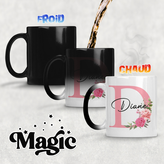 Tazza magica monogram personalizzata - Lettera D