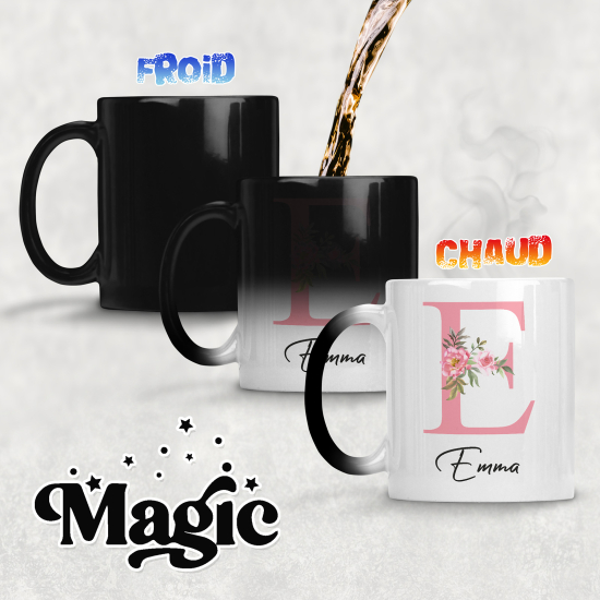 Tazza magica monogram personalizzata - Lettera E