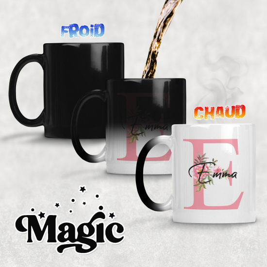 Tazza magica monogram personalizzata - Lettera E