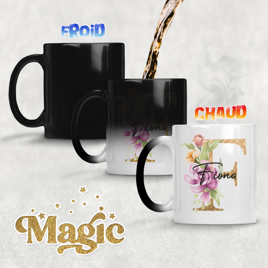 Tazza magica monogram personalizzata - Lettera F