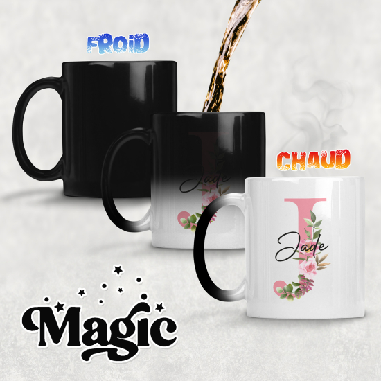 Tazza magica monogram personalizzata - Lettera J