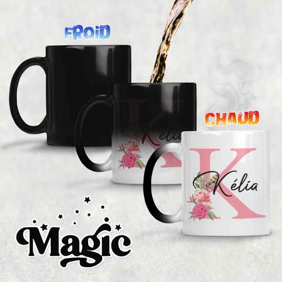 Tazza magica monogram personalizzata - Lettera K