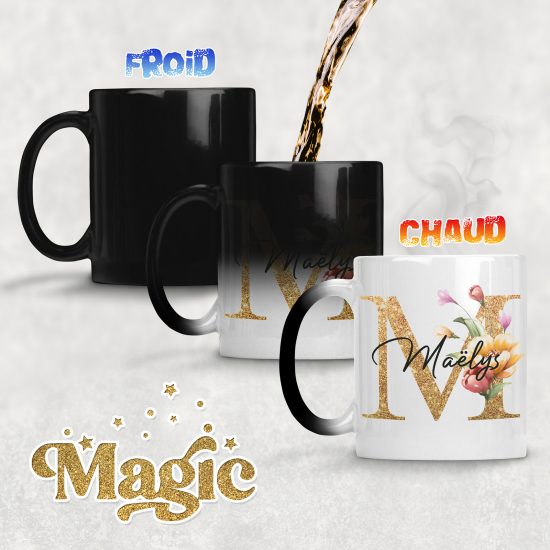 Tazza magica monogram personalizzata - Lettera M