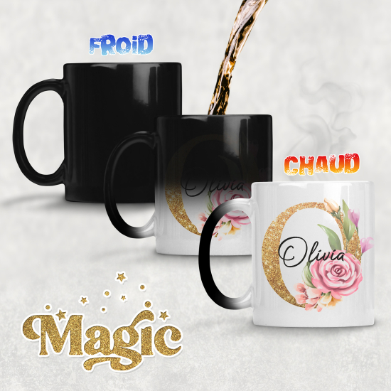 Tazza magica monogram personalizzata - Lettera O
