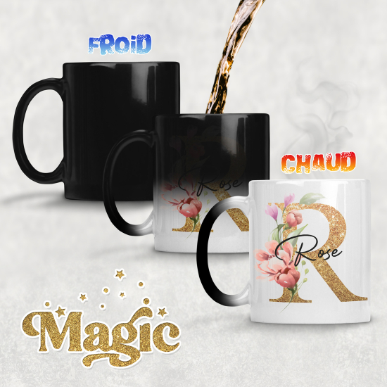 Tazza magica monogram personalizzata - Lettera R