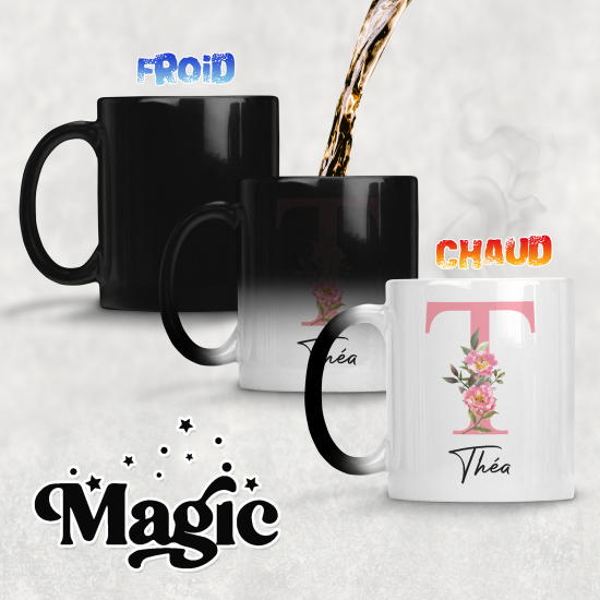 Tazza magica monogram personalizzata - Lettera T