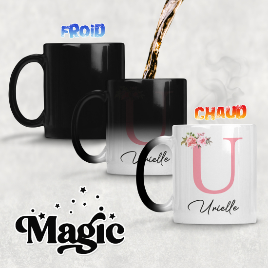 Tazza magica monogram personalizzata - Lettera U