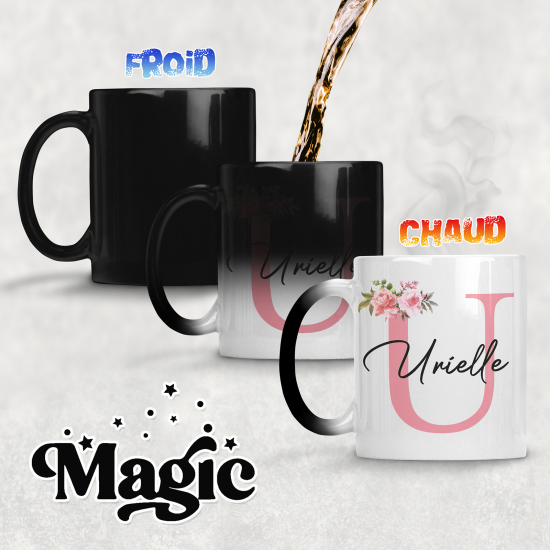 Tazza magica monogram personalizzata - Lettera U