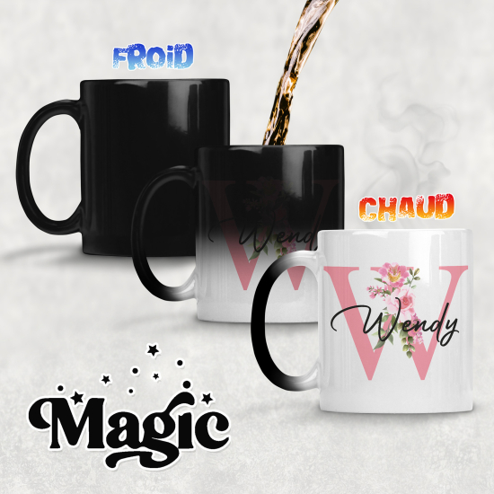 Tazza magica monogram personalizzata - Lettera W