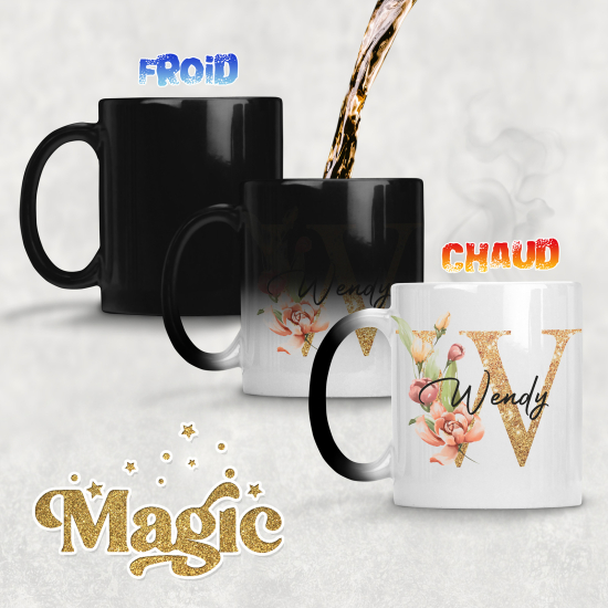 Tazza magica monogram personalizzata - Lettera W
