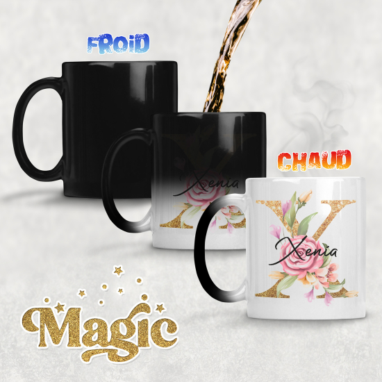 Tazza magica monogram personalizzata - Lettera X