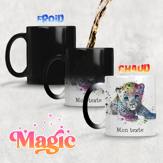 Tazza magica personalizzata - Cucciolo di leopardo