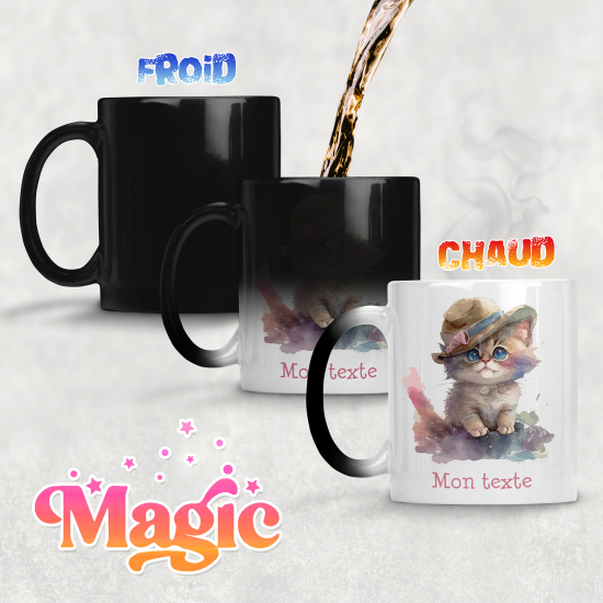 Tazza magica personalizzata - Gattino con cappello
